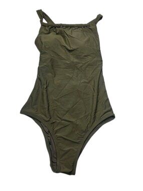 Modern Collective Olive Green One Piece Swimsuit Medium Halter Open Back. WL56
